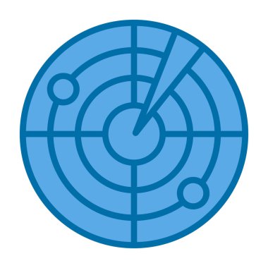 Radar modern simgesinin vektör illüstrasyonu              