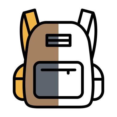 sırt çantası simgesi vektör illüstrasyonu