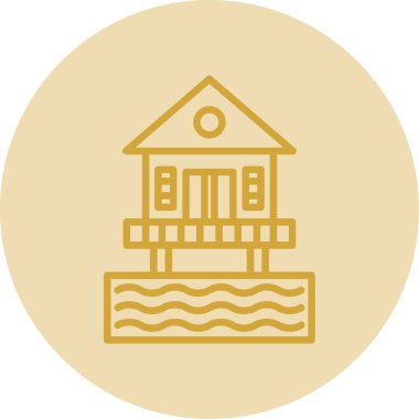 Beach Hut simgesinin vektör illüstrasyonu 