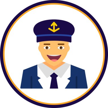 Kaptan Kaptan Simge düz stil.