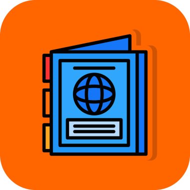 Basit Pasaport simgesi vektör illüstrasyonu