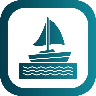 Yelkenli. Web simgesi basit illüstrasyon