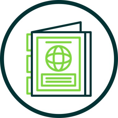 Basit Pasaport simgesi vektör illüstrasyonu