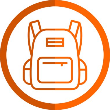 sırt çantası simgesi vektör illüstrasyonu