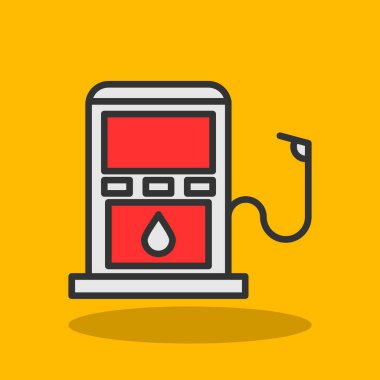 benzin istasyonu simgesi, vektör illüstrasyonu
