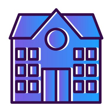 okul binası ikon vektör illüstrasyonu 