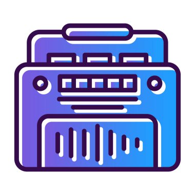 Retro radyo ikonu. Basit vektör illüstrasyonu