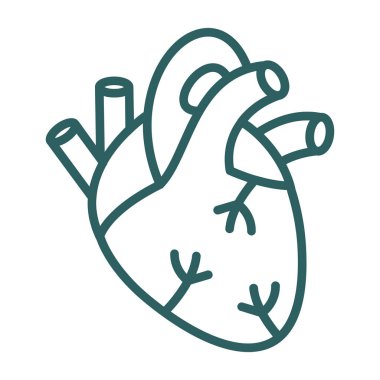 İnsan kalbi simgesi, vektör illüstrasyonu basit tasarım