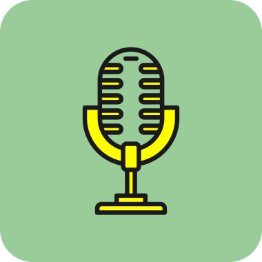 mikrofon simgesi, vektör illüstrasyonu basit tasarım