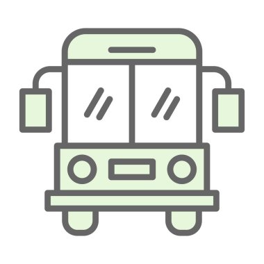 Okul servisi simgesi, vektör illüstrasyonu basit tasarım