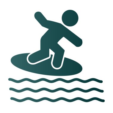 Sörf sporu ikonu vektör illüstrasyonu