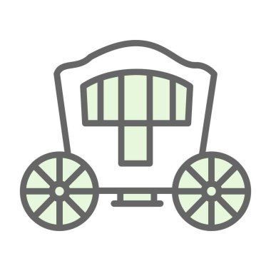 Carriage düz simgesinin vektör illüstrasyonu