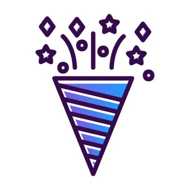 Konfeti düz simgesi, vektör illüstrasyonu 