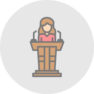 Konuşmacı. Web simgesi basit illüstrasyon