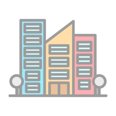 bina simgesi, basit vektör illüstrasyonu