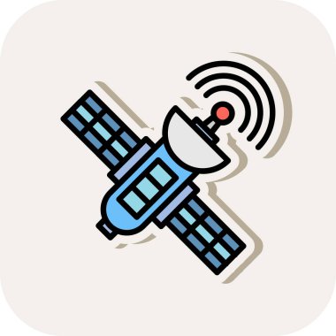 uydu simgesi, vektör illüstrasyonu basit tasarım