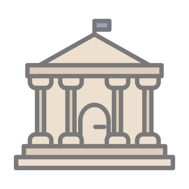 Parlamento binası simgesi, vektör illüstrasyonu basit tasarım