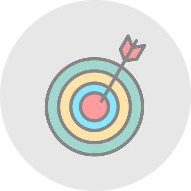 hedef vektör simgesi, tasarım illüstrasyonu 