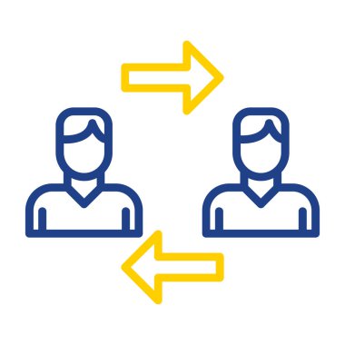 Beyaz arkaplanda izole edilmiş iki erkek vektör illüstrasyonu