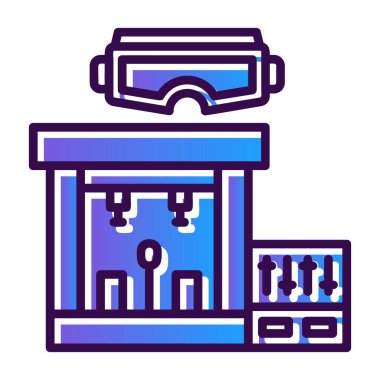 Fabrika oluşturma renk ikonu vektör illüstrasyon işareti