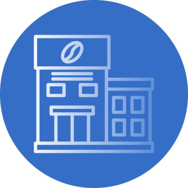 Kafe binası simgesi, vektör illüstrasyon tasarımı