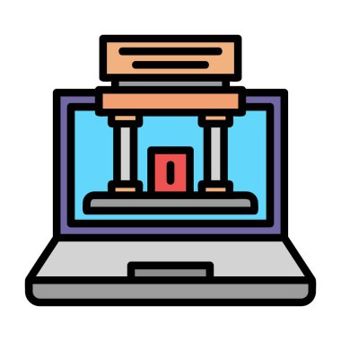 çevrimiçi web simgesi renk illüstrasyonu