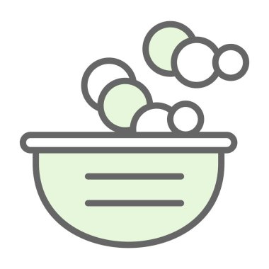 Sabun köpük ikonlu bir kase sıvı. 