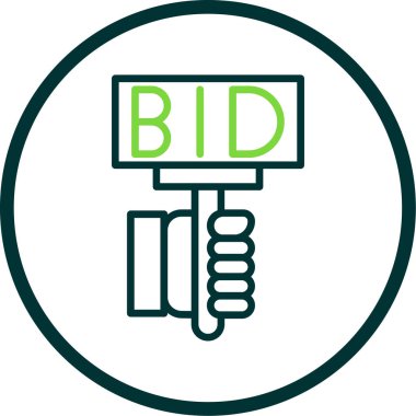 müzayede modern ikon vektör illüstrasyonu