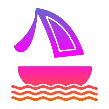 Sörf teknesi simgesi vektör çizimi tasarımı 