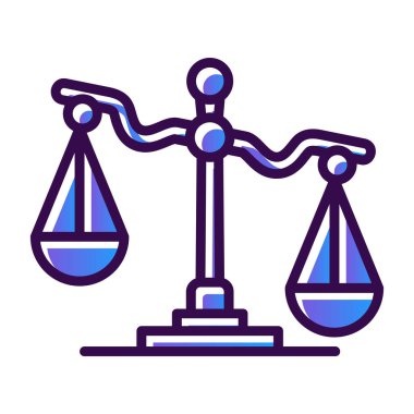 Adalet Ölçekleri simgesi web basit illüstrasyon