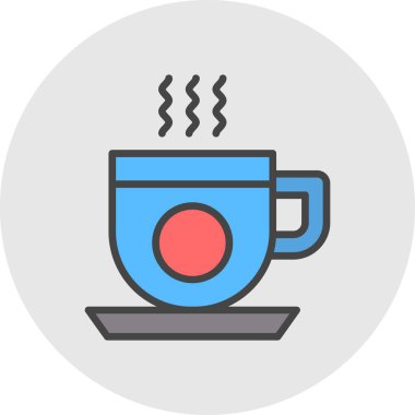 kahve fincanı ikonu vektör illüstrasyonu 