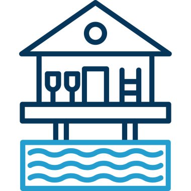 Beach Hut simgesinin vektör illüstrasyonu 