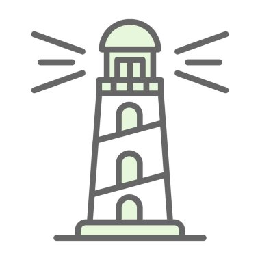 Deniz feneri. Web simgesi basit illüstrasyon