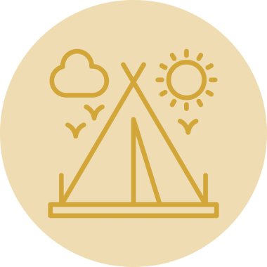 Bir plaj simgesinin vektör çizimi