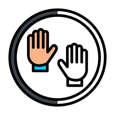 Eldivenler web simgesi vektör illüstrasyonu 