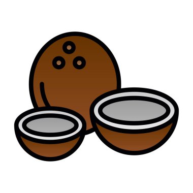 Hindistan cevizi. Web basit illüstrasyonu