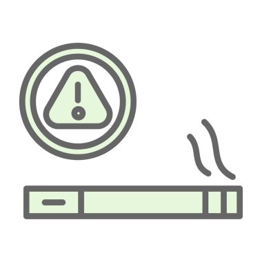 Duman ikonlu elektronik sigara. vektör illüstrasyonu