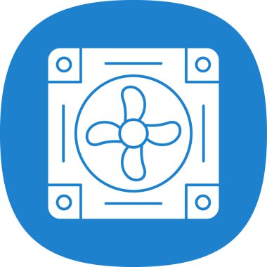 Soğutucunun vektör çizimi. Havalandırma fan çizimi, pictogram