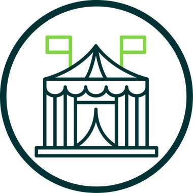 Sirk çadırı logo simgesi basit tasarım illüstrasyonu