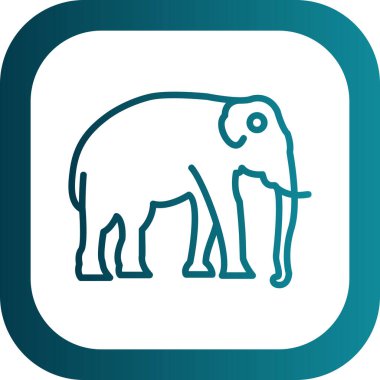 Fil simgesi, vektör illüstrasyonu basit tasarım