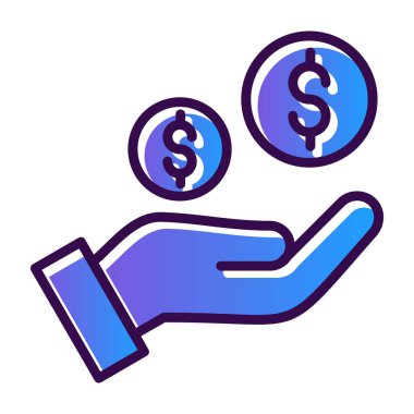 para dolar renk ikonu vektörü. Para işareti. izole edilmiş sembol çizimi