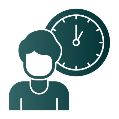 Zaman yönetimi simgesi. Düz dizayn. vektör 10.