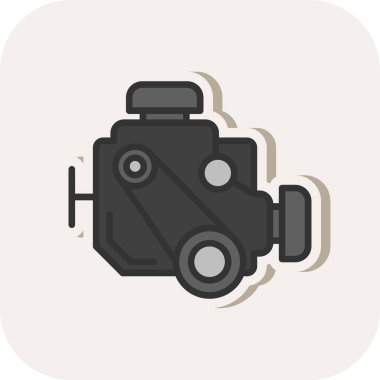 araba motoru simgesi, vektör illüstrasyonu basit tasarım