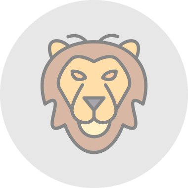 Aslan simgesi vektör illüstrasyonu basit tasarım