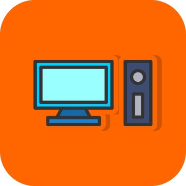 pc bilgisayar simgesinin vektör illüstrasyonu 