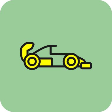 Yarış arabası web simgesi, basit vektör illüstrasyonu