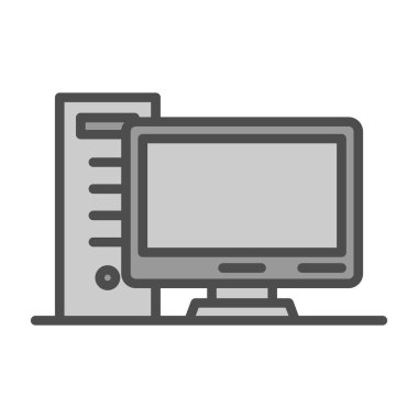 pc bilgisayar simgesinin vektör illüstrasyonu 