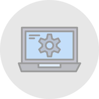 dizüstü bilgisayar simgesi, vektör illüstrasyonu basit tasarım