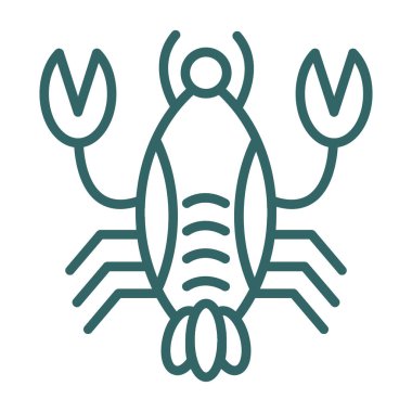 Istakoz simgesi, basit vektör illüstrasyonu             