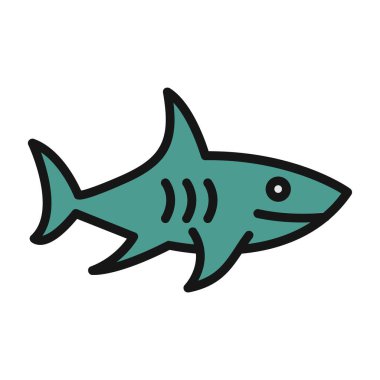köpek balığı web simgesi, vektör çizim 